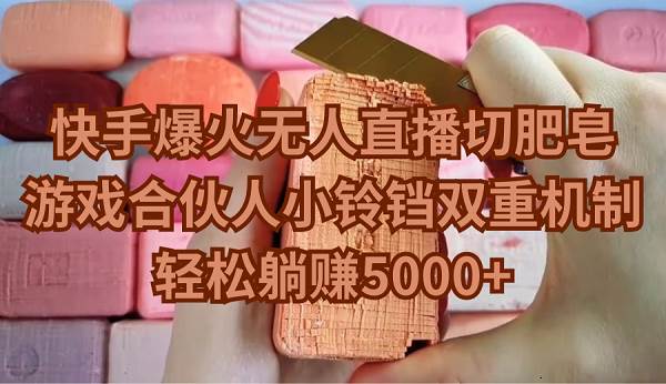 （9177期）快手爆火无人直播切肥皂，游戏合伙人小铃铛双重机制，轻松躺赚5000+|无忧资源社