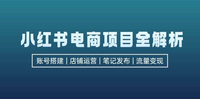 （12915期）小红书电商项目全解析，包括账号搭建、店铺运营、笔记发布  实现流量变现|无忧资源社