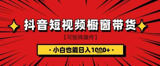 抖音短视频食品橱窗带货，小白轻松上手日入1k+【揭秘】|无忧资源社