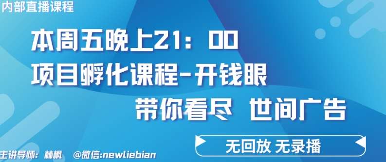 4.26日内部回放课程《项目孵化-开钱眼》赚钱的底层逻辑【揭秘】|无忧资源社