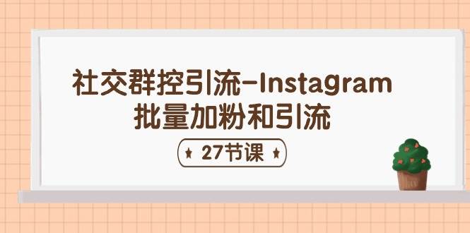 （11111期）社交群控引流-Instagram批量加粉和引流（27节课）|无忧资源社