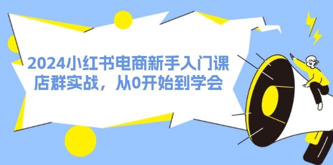 2024小红书电商新手入门课，店群实战，从0开始到学会（31节）|无忧资源社