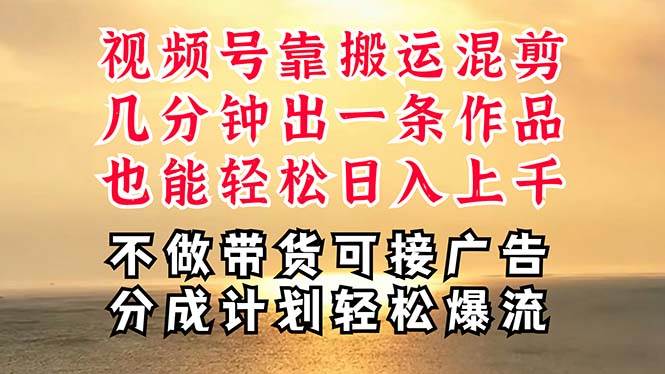 （11087期）深层揭秘视频号项目，是如何靠搬运混剪做到日入过千上万的，带你轻松爆…|无忧资源社