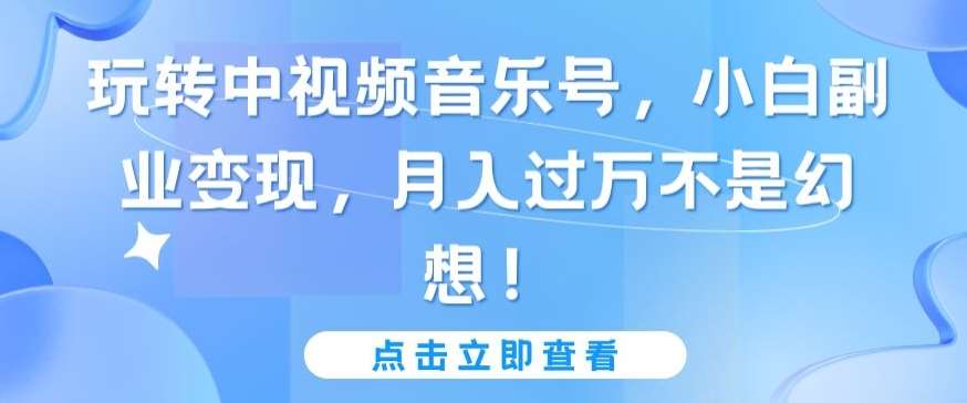 玩转中视频音乐号，小白副业变现，月入过万不是幻想【揭秘】|无忧资源社