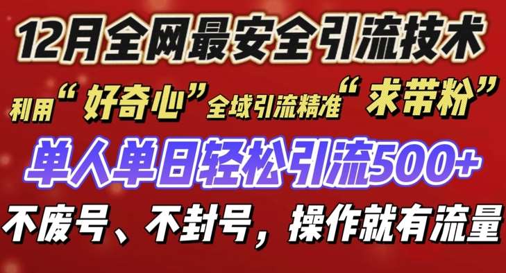 12 月份全网最安全引流创业粉技术来袭，不封号不废号，有操作就有流量【揭秘】|无忧资源社