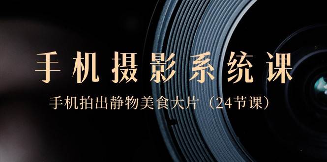 0基础手机摄影系统课，手机拍出静物美食大片（24节课）|无忧资源社