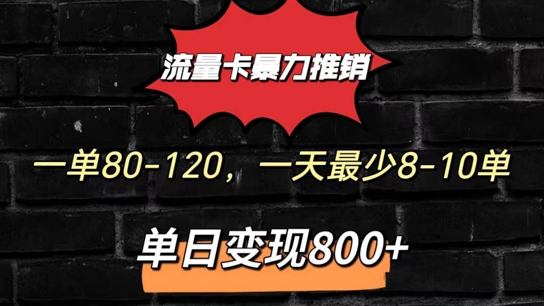流量卡暴力推销模式一单80-170元一天至少10单，单日变现800元|无忧资源社