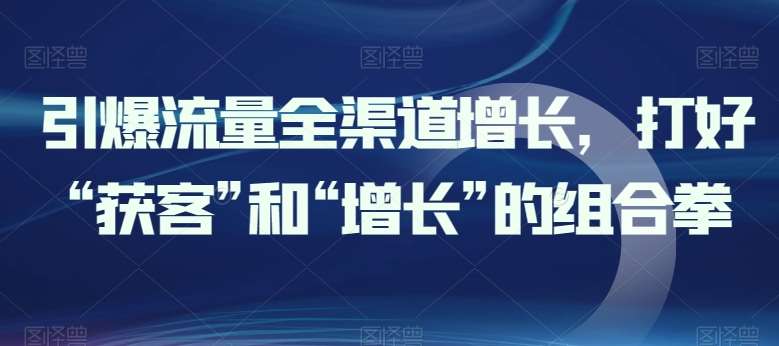 引爆流量全渠道增长，打好“获客”和“增长”的组合拳|无忧资源社
