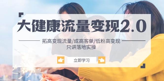 （10871期）大健康 流量 变现2.0：拓高变现 流量/成高客单/低粉高变现/只讲落地实战|无忧资源社