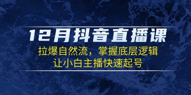 （13807期）12月抖音直播课：拉爆自然流，掌握底层逻辑，让小白主播快速起号|无忧资源社