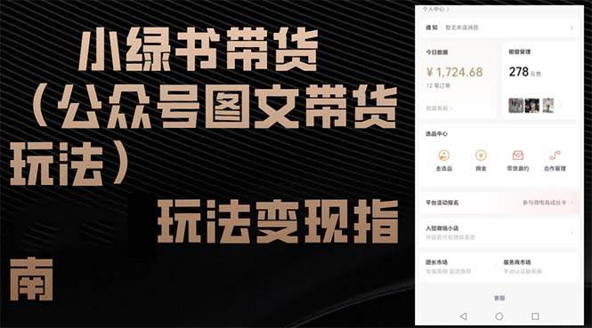（12902期）小绿书带货（公众号图文带货玩法）玩法变现指南|无忧资源社