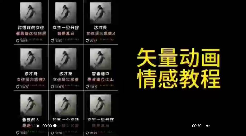 （9334期）矢量动画情感教程：高点赞涨粉，适合情感、思维、创业教育等赛道|无忧资源社
