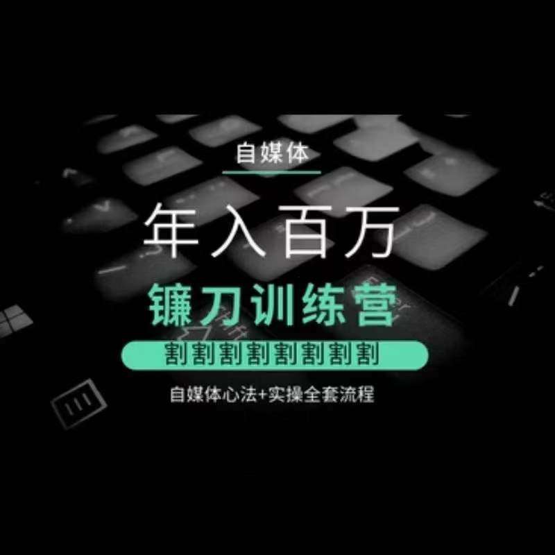 自媒体年入百万镰刀训练营，割割割割割割割割，自媒体心法+实操全套流程|无忧资源社
