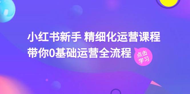 （11417期）小红书新手 精细化运营课程，带你0基础运营全流程（41节视频课）|无忧资源社