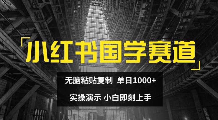 小红书国学赛道，无脑粘贴复制，单日1K，实操演示，小白即刻上手【揭秘】|无忧资源社
