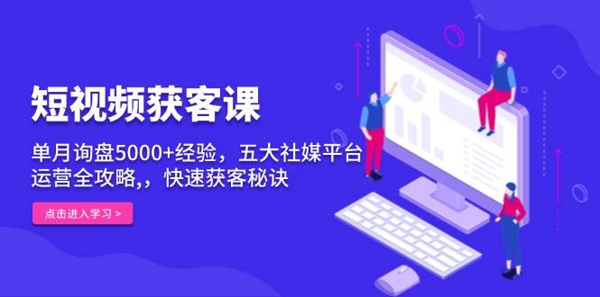 （13715期）短视频获客课，单月询盘5000+经验，五大社媒平台运营全攻略,，快速获客…|无忧资源社