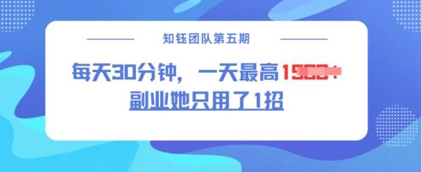 副业她只用了1招，每天30分钟，无脑二创，一天最高1.5k|无忧资源社