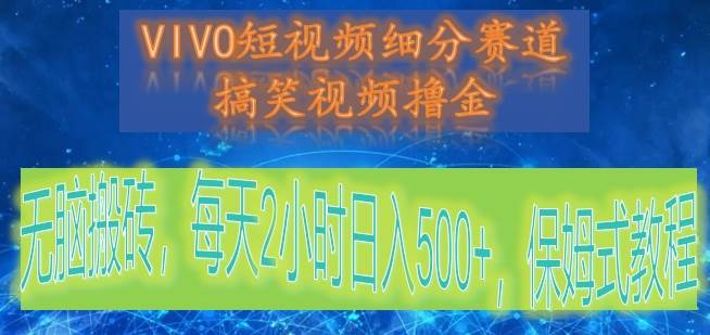 VIVO短视频细分赛道，搞笑视频撸金，无脑搬砖，每天2小时日入500+，保姆式教程|无忧资源社