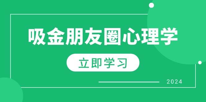 （12899期）朋友圈吸金心理学：揭秘心理学原理，增加业绩，打造个人IP与行业权威|无忧资源社