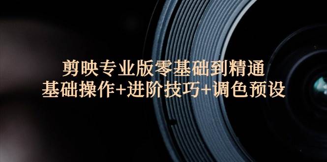 （12310期）剪映专业版零基础到精通：基础操作+进阶技巧+调色预设”|无忧资源社