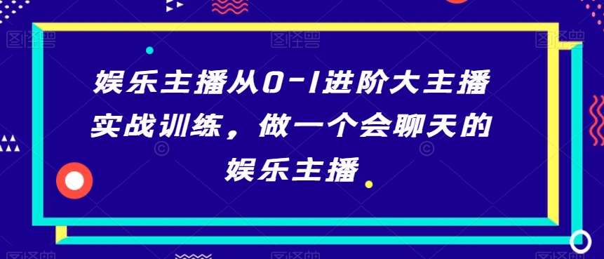 娱乐主播从0-1进阶大主播实战训练，做一个会聊天的娱乐主播|无忧资源社