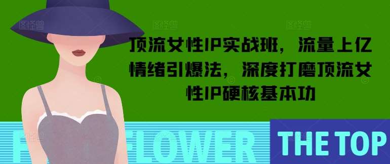 顶流女性IP实战班，流量上亿情绪引爆法，深度打磨顶流女性IP硬核基本功|无忧资源社