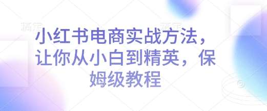 小红书电商实战方法，让你从小白到精英，保姆级教程|无忧资源社