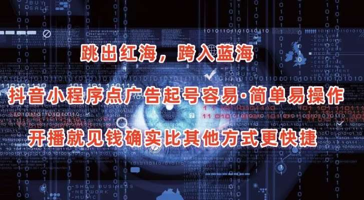 抖音小程序点广告项目，起号容易，简单易操作，开播就见有收益【揭秘】|无忧资源社