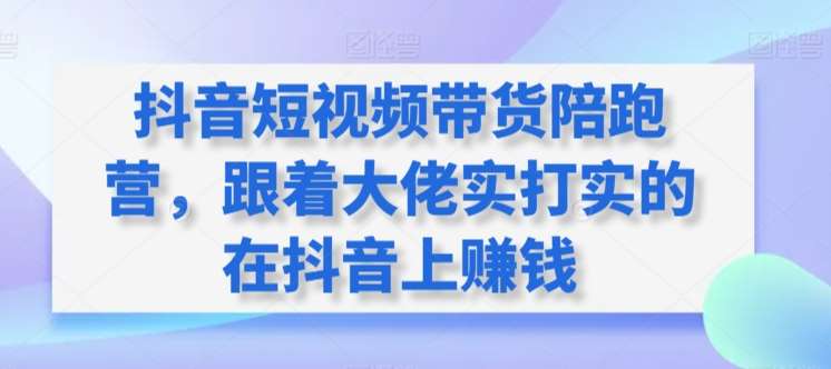 抖音短视频带货陪跑营，跟着大佬实打实的在抖音上赚钱|无忧资源社