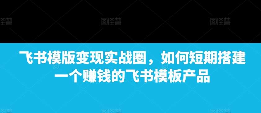 飞书模版变现实战圈，如何短期搭建一个赚钱的飞书模板产品|无忧资源社