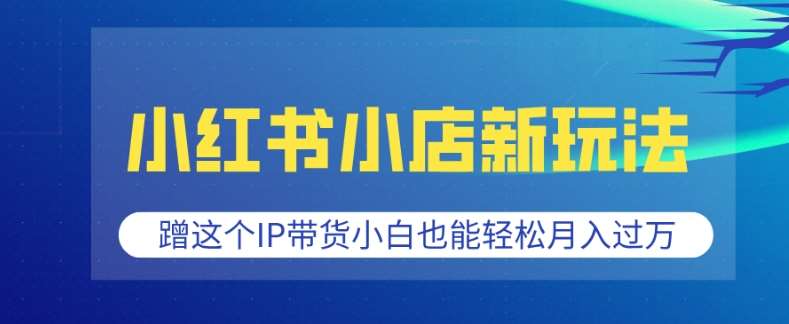 小红书小店新玩法，蹭这个IP带货，小白也能轻松月入过W【揭秘】|无忧资源社