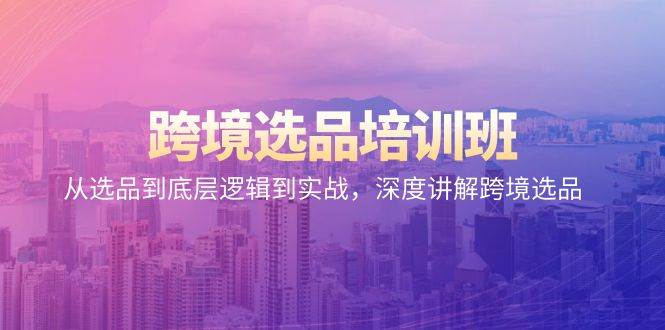 （9143期）跨境选品培训班：从选品到底层逻辑到实战，深度讲解跨境选品|无忧资源社