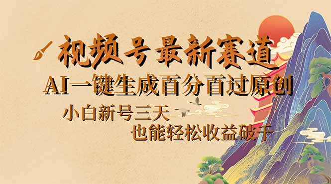 （14363期）视频号最新爆火赛道，AI一键生成百分百过原创，小白新号三天，也能轻松…|无忧资源社
