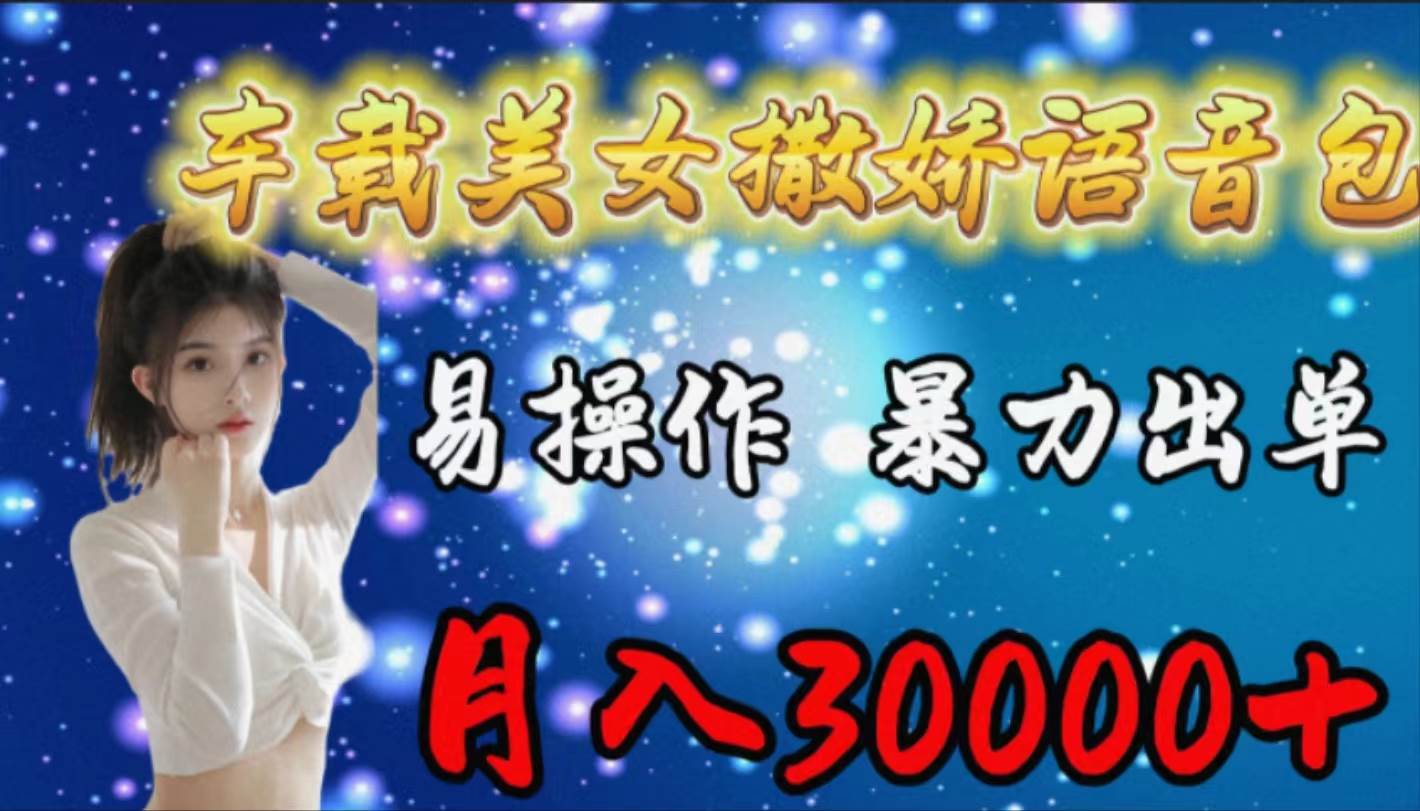 （9710期）车载女生撒娇语音包，易操作，暴力出单，月入30000+|无忧资源社