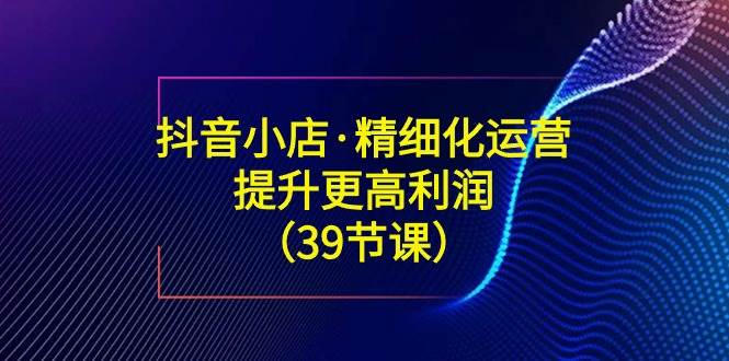 （8850期）抖音小店·精细化运营：提升·更高利润（39节课）|无忧资源社