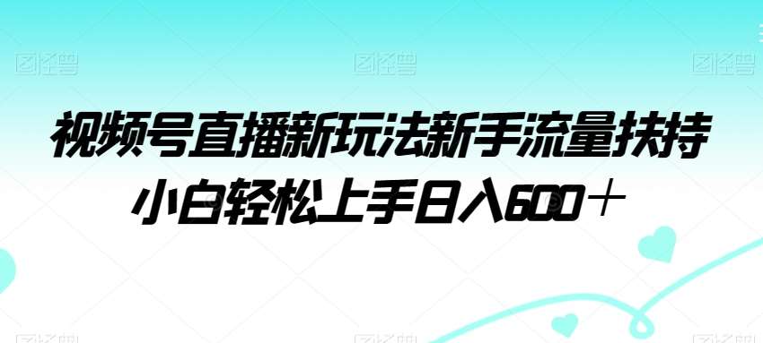 视频号直播新玩法新手流量扶持小白轻松上手日入600＋【揭秘】|无忧资源社