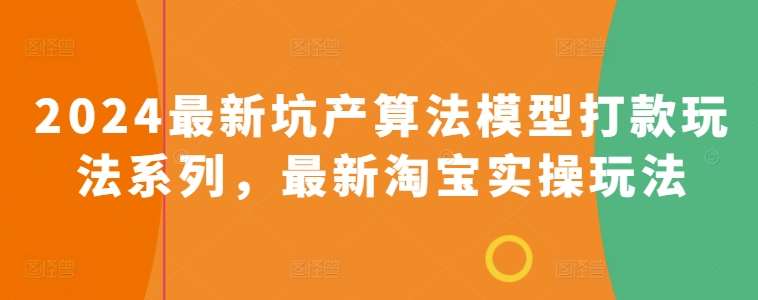 2024最新坑产算法模型打款玩法系列，最新淘宝实操玩法|无忧资源社