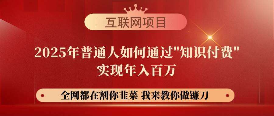 （14466期）【网创项目终点站-镰刀训练营超级IP合伙人】25年普通人如何通过“知识…|无忧资源社