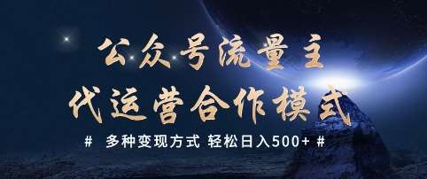 公众号流量主代运营  多种变现方式 轻松日入5张【揭秘】|无忧资源社