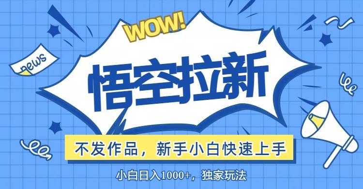 （12243期）悟空拉新最新玩法，无需作品暴力出单，小白快速上手|无忧资源社