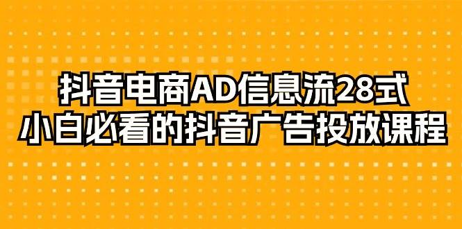 （9299期）抖音电商-AD信息流 28式，小白必看的抖音广告投放课程-29节|无忧资源社