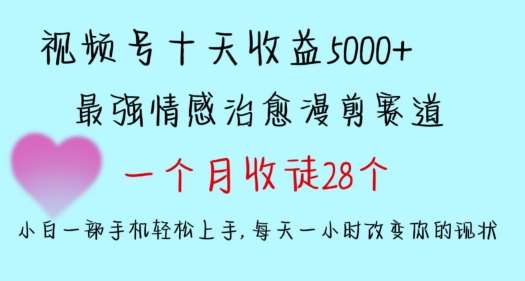 十天收益5000+，多平台捞金，视频号情感治愈漫剪，一个月收徒28个，小白一部手机轻松上手【揭秘】|无忧资源社
