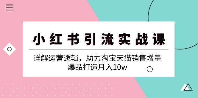（12809期）小红书引流实战课：详解运营逻辑，助力淘宝天猫销售增量，爆品打造月入10w|无忧资源社