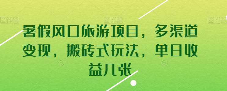 暑假风口旅游项目，多渠道变现，搬砖式玩法，单日收益几张【揭秘】|无忧资源社