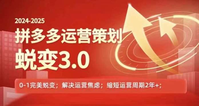 2024-2025拼多多运营策略蜕变3.0，0~1完美蜕变，解决信息焦虑|无忧资源社