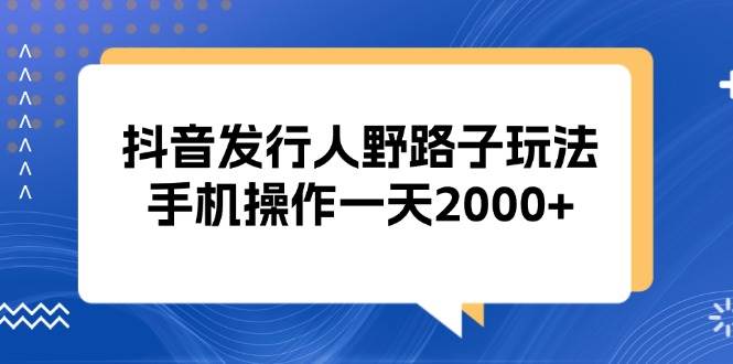 （13220期）抖音发行人野路子玩法，手机操作一天2000+|无忧资源社