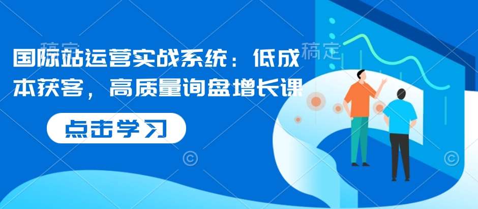 国际站运营实战系统：低成本获客，高质量询盘增长课|无忧资源社