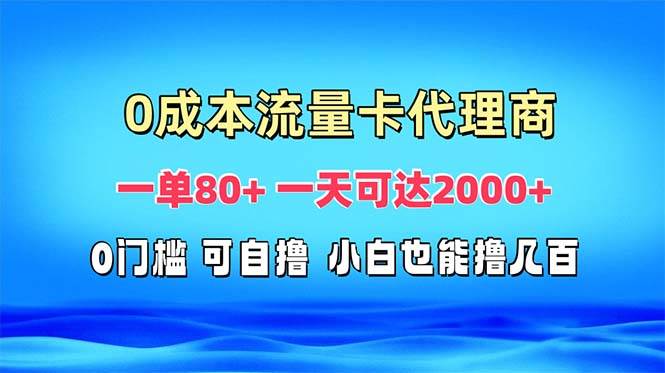 （13391期）免费流量卡代理一单80+ 一天可达2000+|无忧资源社