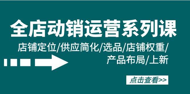 （9845期）全店·动销运营系列课：店铺定位/供应简化/选品/店铺权重/产品布局/上新|无忧资源社