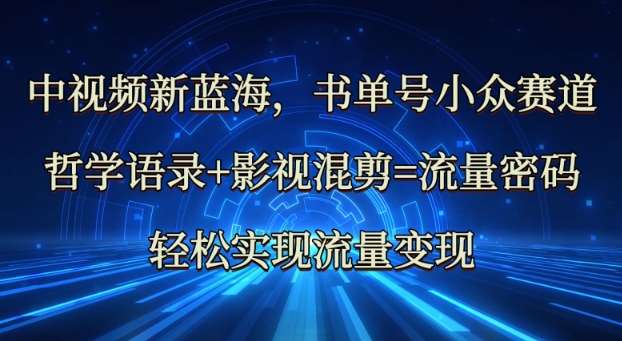 中视频新蓝海：哲学语录+影视混剪=流量密码，轻松实现流量变现|无忧资源社